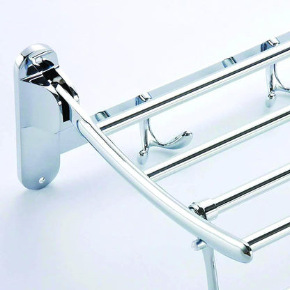 Folding Towel Rack & Bar | 18-Inch Stainless Steel Bathroom Accessory