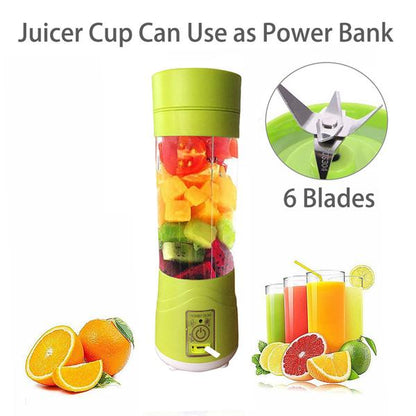 Portable USB Electric Juicer – 6 Blades, Perfect Protein Shaker for Smoothies & Juice, Rechargeable & Compact