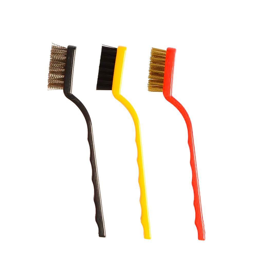 Heavy-Duty Mini Wire Brush Set | Brass, Nylon & Stainless Steel Bristles