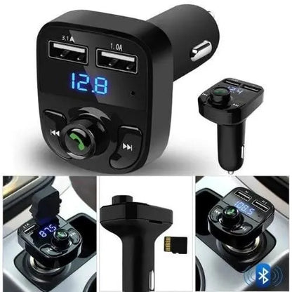 Car Bluetooth FM Transmitter with Fast Dual USB Charger - 3.1A Quick Charge