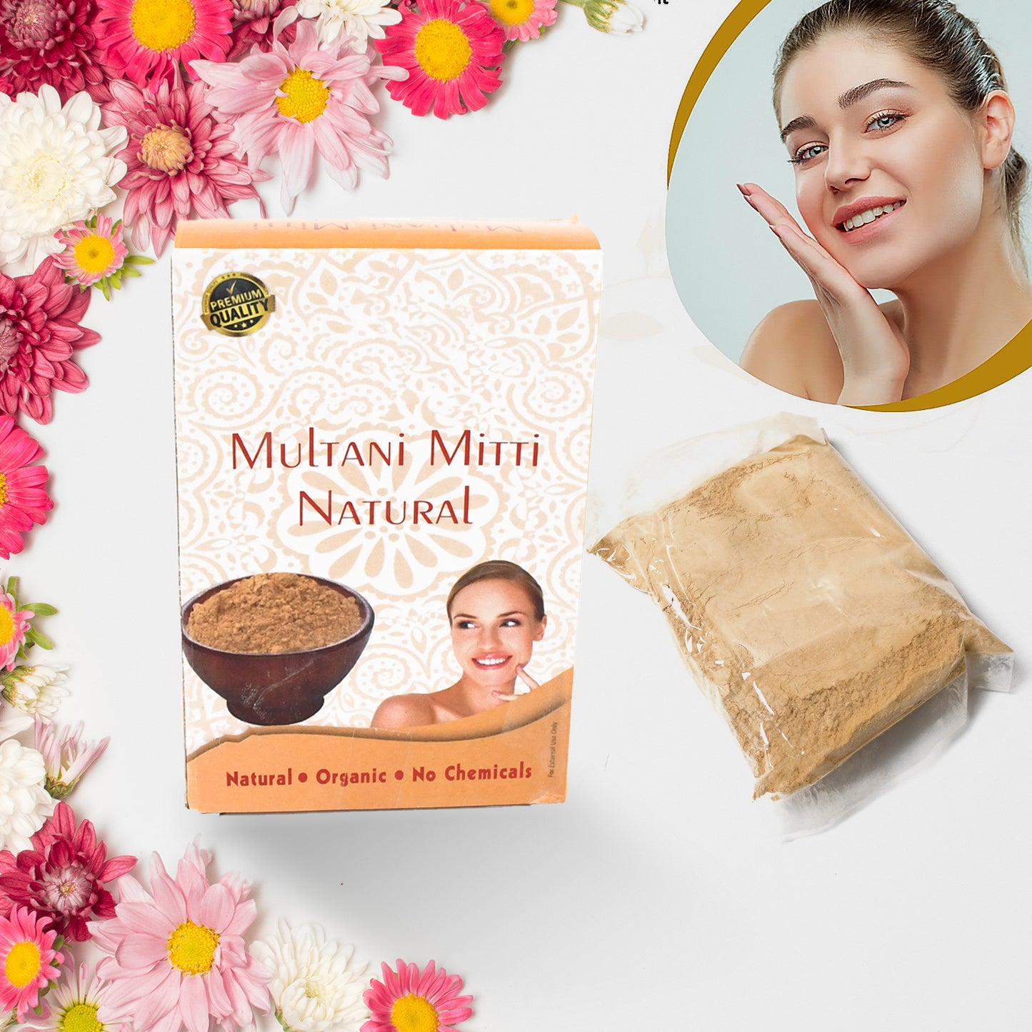 Herbal Tan Removal Face Pack – 100g Multani Mitti for All Ages