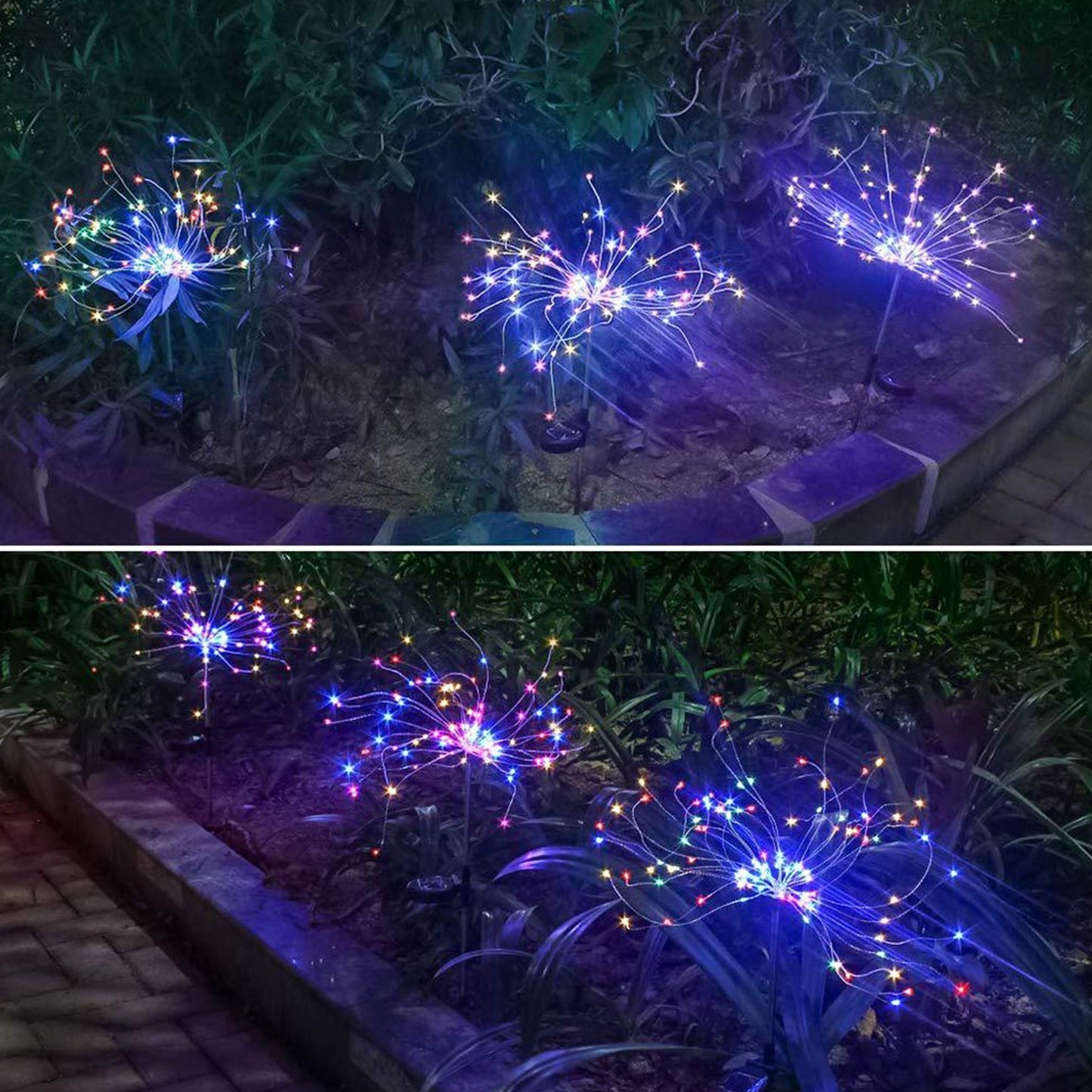 Colorful Solar Garden Lights - 2-Piece Multi LED Set for Outdoors