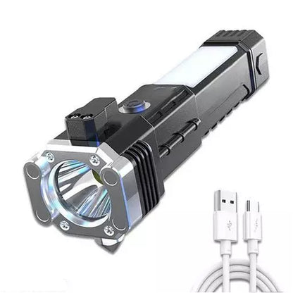 Portable 3W LED Flashlight | Rechargeable with Long Distance Beam and Multi-Function Tool