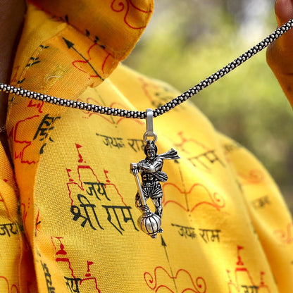 Divine Power: Hanuman Ji Pendant with Gada for Men and Women