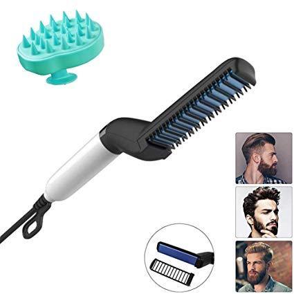 Men's Beard and Hair Curling Straightener - Modelling Comb for Perfect Grooming