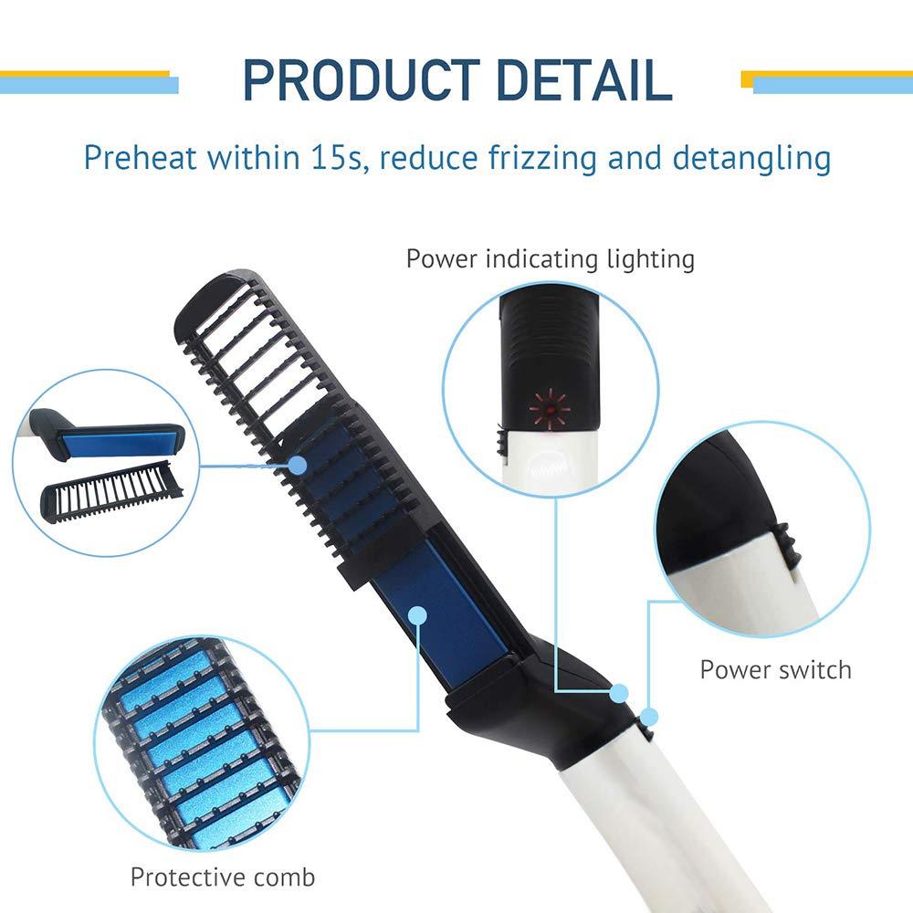 Men's Beard and Hair Curling Straightener - Modelling Comb for Perfect Grooming