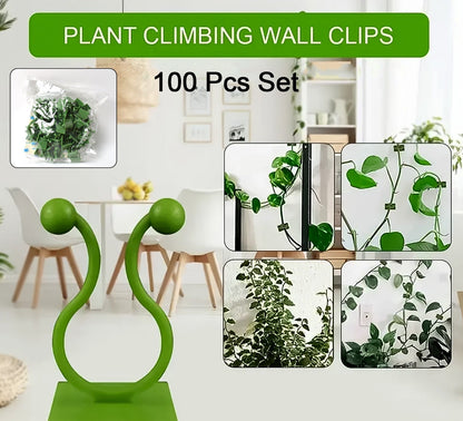 Plant Climbing Wall Fixture Clips - Self-Adhesive Hooks for Vines (100 Pcs Set)