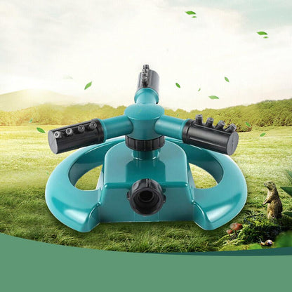 Garden Hose Water Sprinkler | 360° Rotating 3-Arm Design