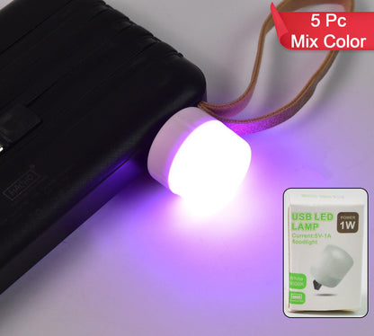 USB LED Night Light Lamp - Mini Portable for PC and Laptop (5 Pcs Mix Color)