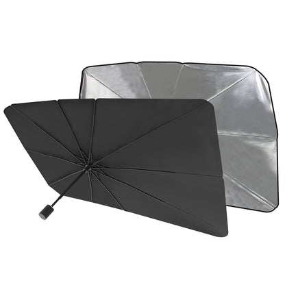 Foldable Windshield Umbrella Sun Shade Cover - Automotive Front Sunshade with Heat Insulation Shield (Fits Various Models)