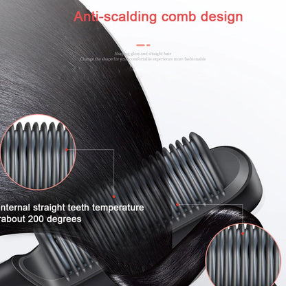 HQT-909B Hair Straightener Comb Brush Hair Straightening Iron with Massaging Functionality