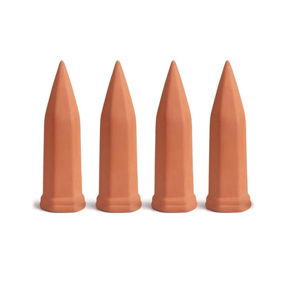 Plant Watering Spikes - Terracotta Wine Bottle Stakes (4 Pcs Set)