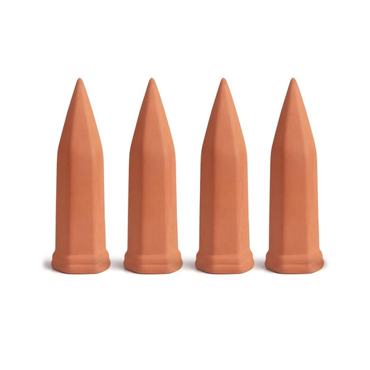 Plant Watering Spikes - Terracotta Wine Bottle Stakes (4 Pcs Set)