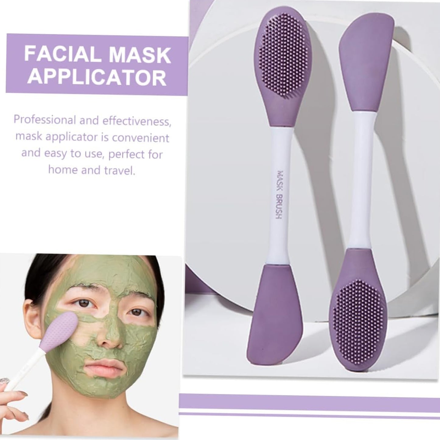 Silicone Facial Scrub and Mud Mask Applicator – Dual-Headed Beauty Tool