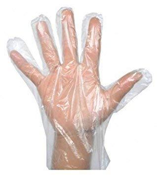 SKY WALLS Plastic Transparent Disposable Clear Gloves (White) (100Pc)