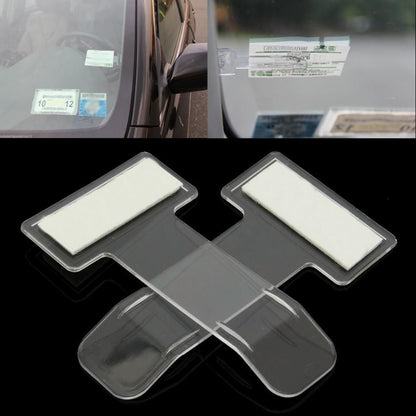 Windscreen Cardholder Fastag Stand Transparent Ticket Holder Car (2 Pc Set)