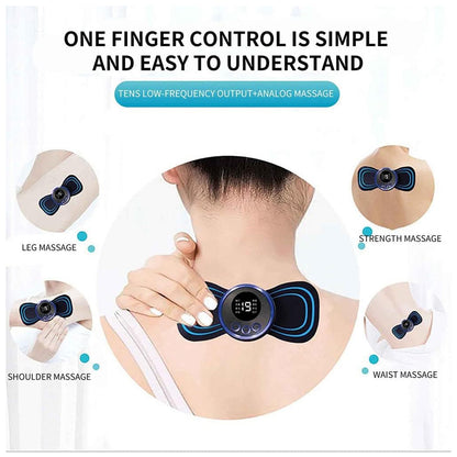 Portable USB Neck Massager - Electric Mini Cervical Massager with EMS Lymphatic Drainage