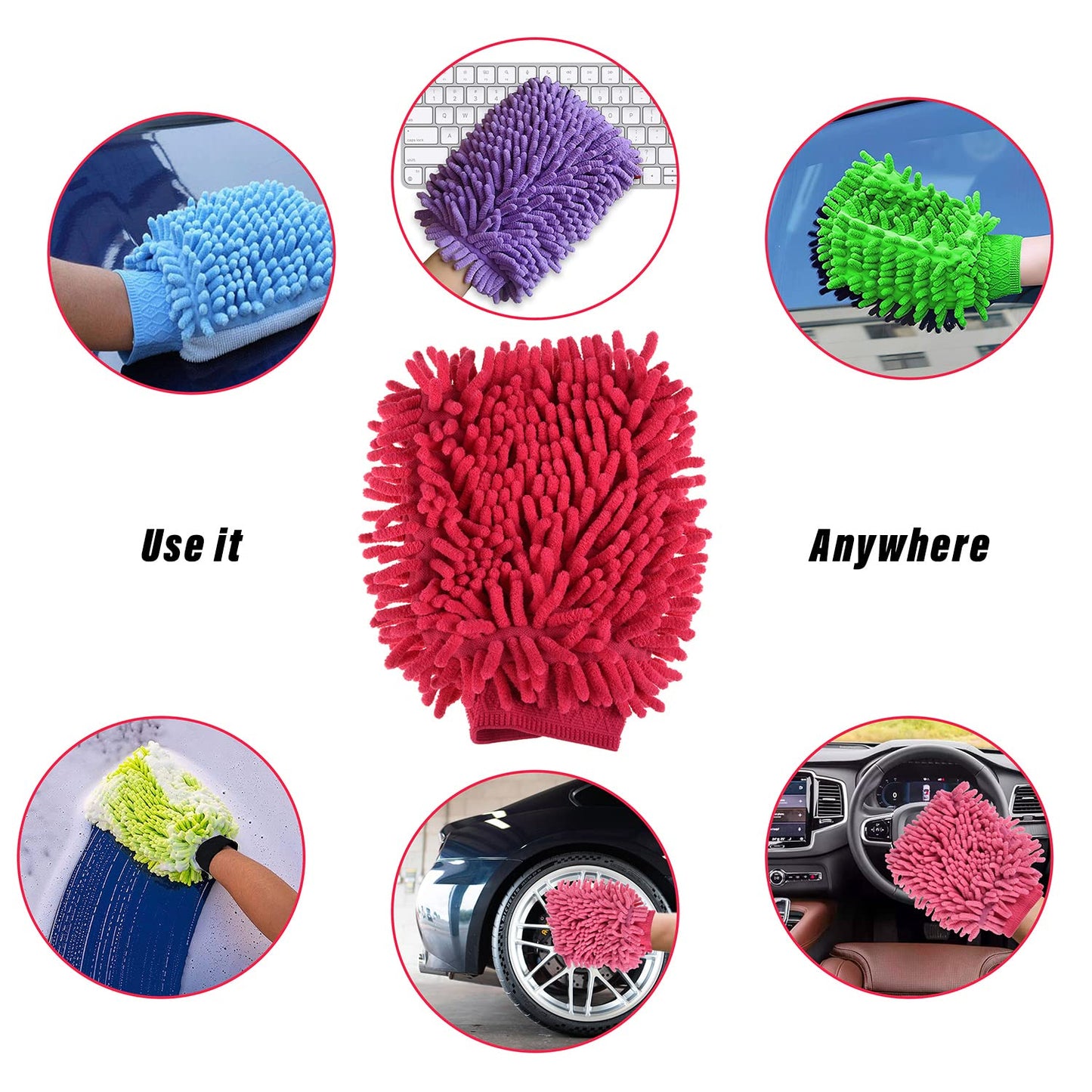 Dual-Sided Microfiber Hand Glove Duster