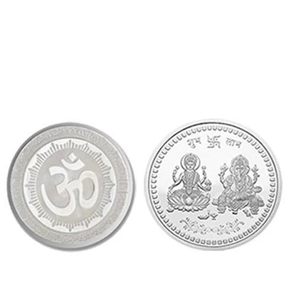 Pure Silver Coin for Gift & Pooja - Auspicious Goddess Lakshmi Design