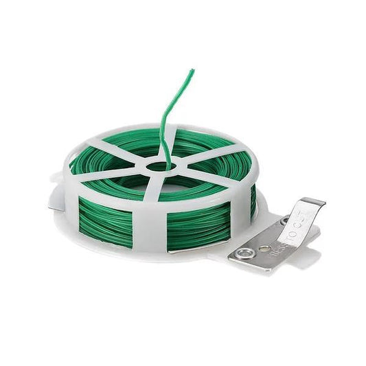 Garden Yard Plant Twist Tie Wire Spool - 50m (Green)