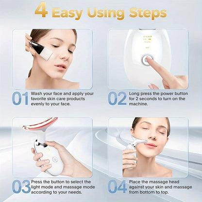 Electric Wrinkle Remover LED Photon Face Beauty Device for Women (1Pc)