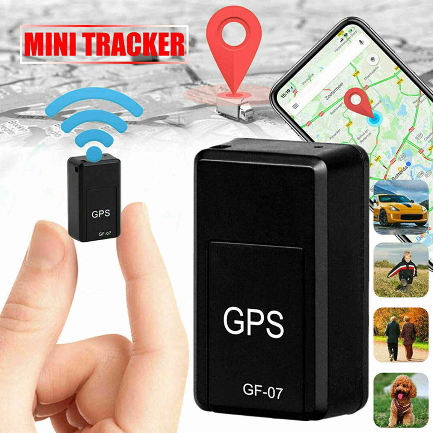 onelap GO Wireless GPS Tracker for Car - GPS Device with Voice Recording