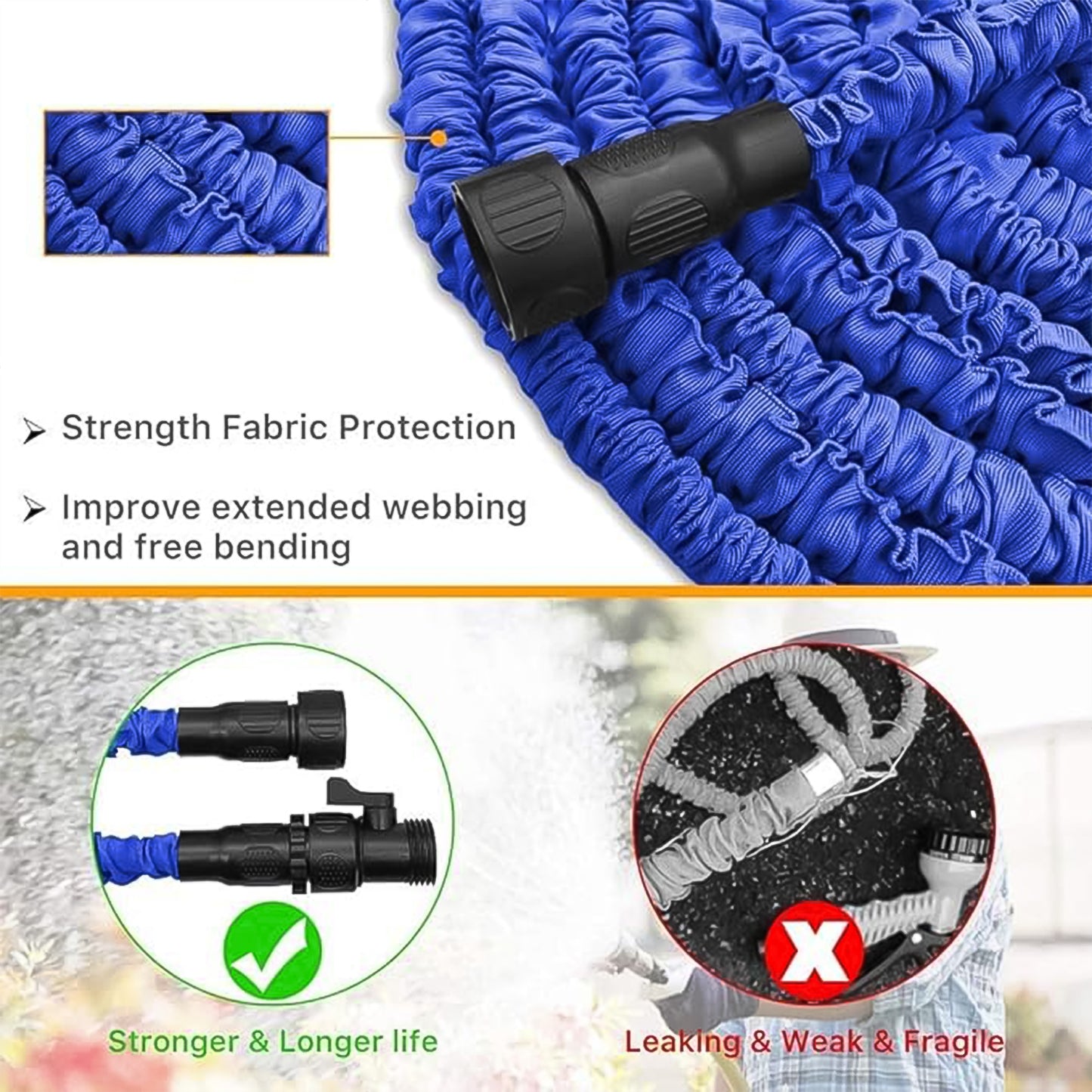 Expandable Magic Garden Hose with Spray Gun - 4 Metre Pipe (Mix Color)