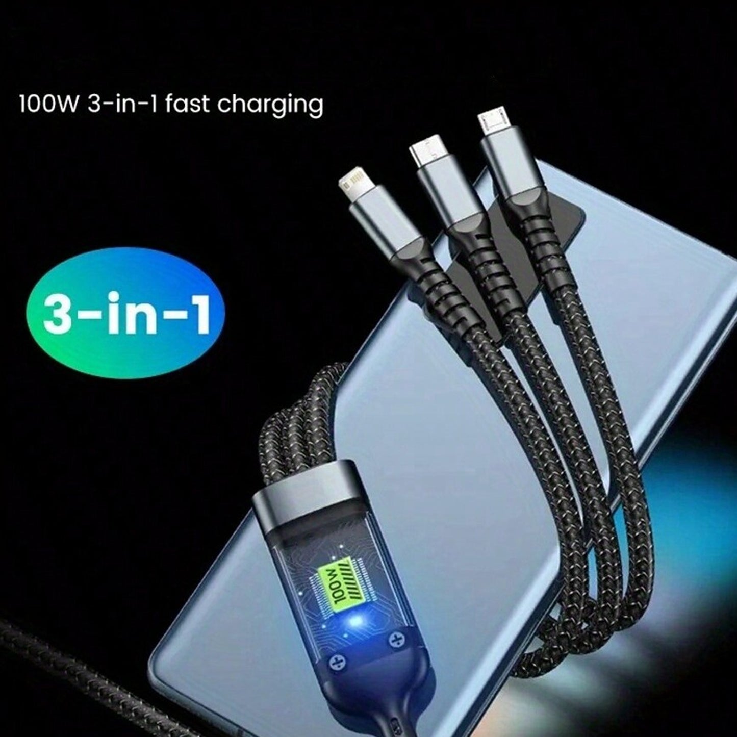 Super Fast Charging Cable 100w-3-in-1