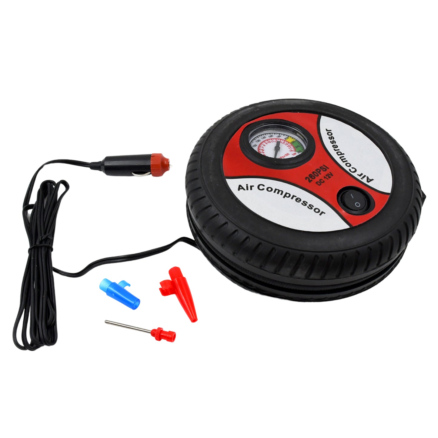 Compressor For Car And Bike 12v 260 Psi Tyre Inflator Air Pump