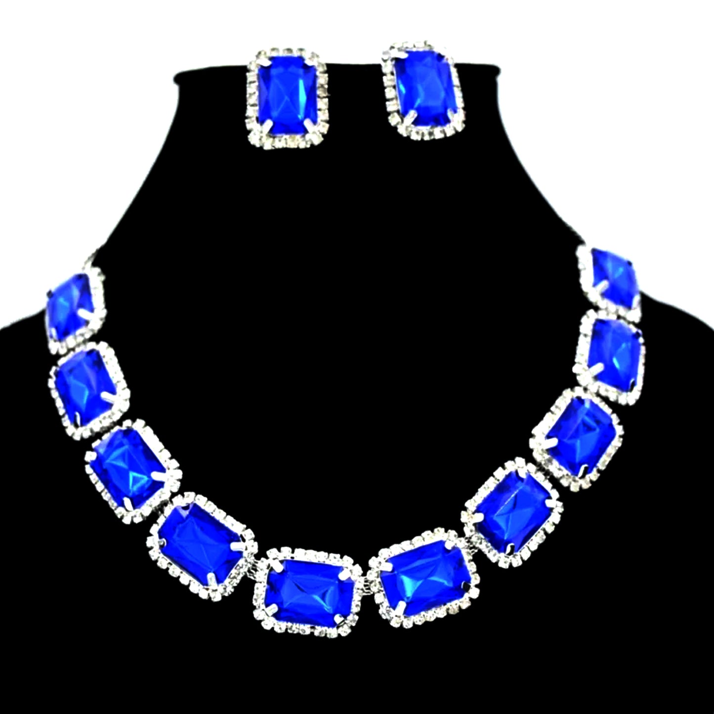 Radiant Gem: Diamond Necklace & Earrings Set in Mixed Colors