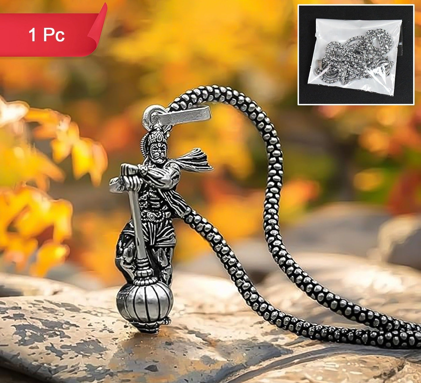 Divine Power: Hanuman Ji Pendant with Gada for Men and Women