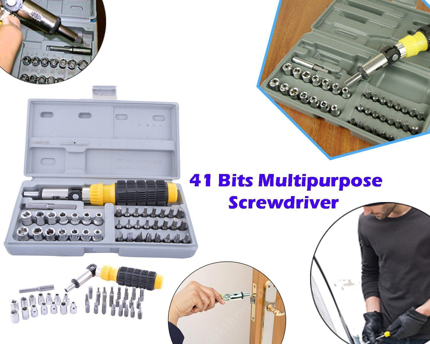 Comprehensive 41 Pcs Socket and Screwdriver Tool Kit