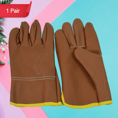 Gardening Gloves - Leather Safety Gloves for Heavy Duty Construction (1 Pair)