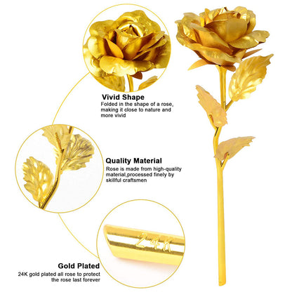 Golden Elegance Rose Gift Box