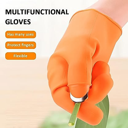 Silicone Thumb Knife Finger Protector Gears - Cutting & Harvesting Garden Gloves (Right-Handed)