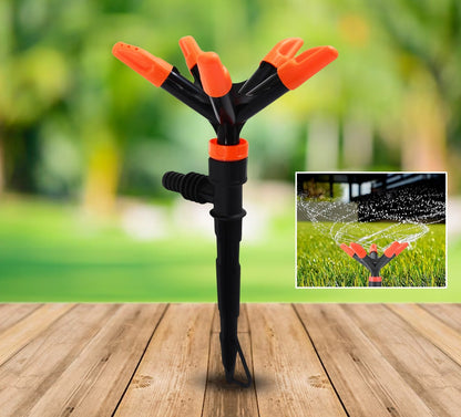 360° Rotating 5-Arm Automatic Garden Sprinkler - Adjustable and Efficient