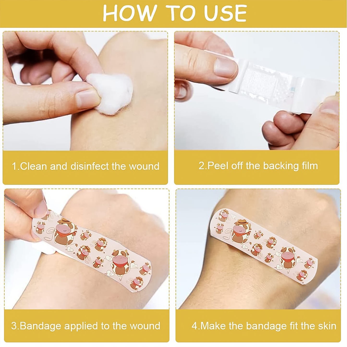 Waterproof Cartoon Adhesive Bandages - Fun & Functional (50 Pcs)