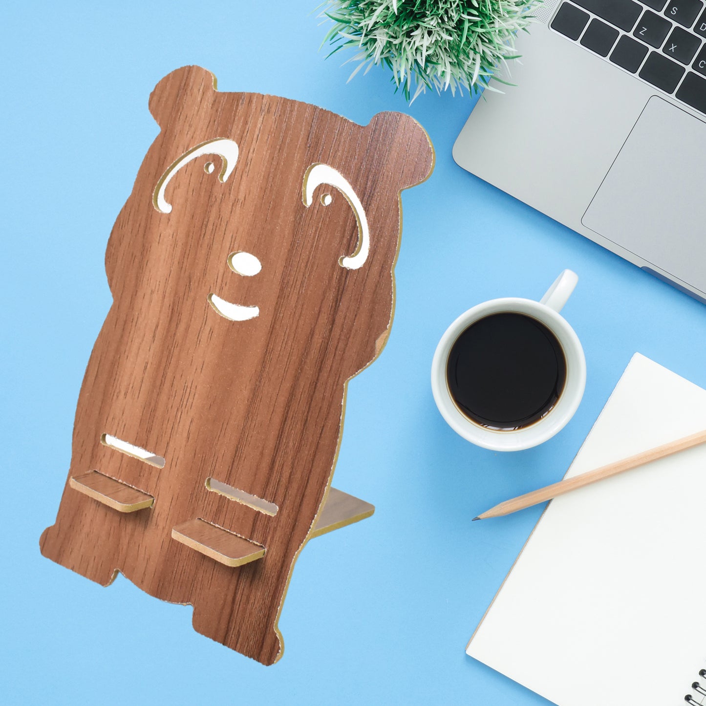 Cartoon Shape Design Mobile Stand-Wooden (1 Pc)