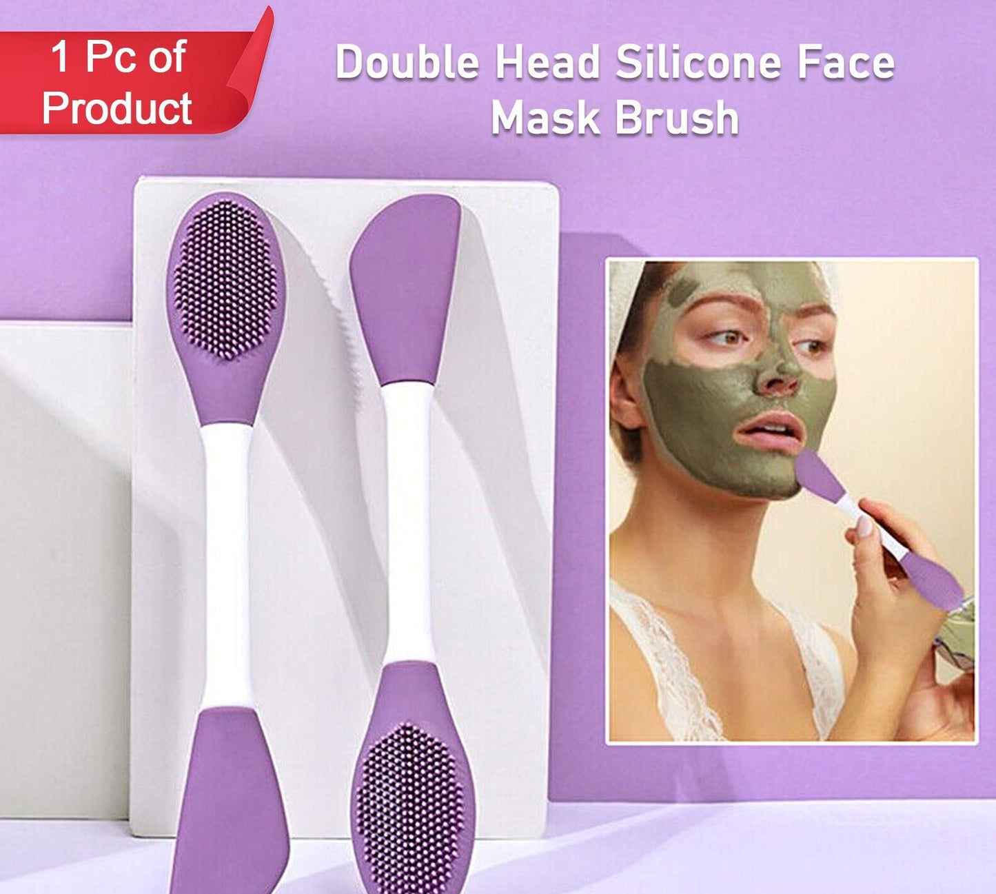 Silicone Facial Scrub and Mud Mask Applicator – Dual-Headed Beauty Tool