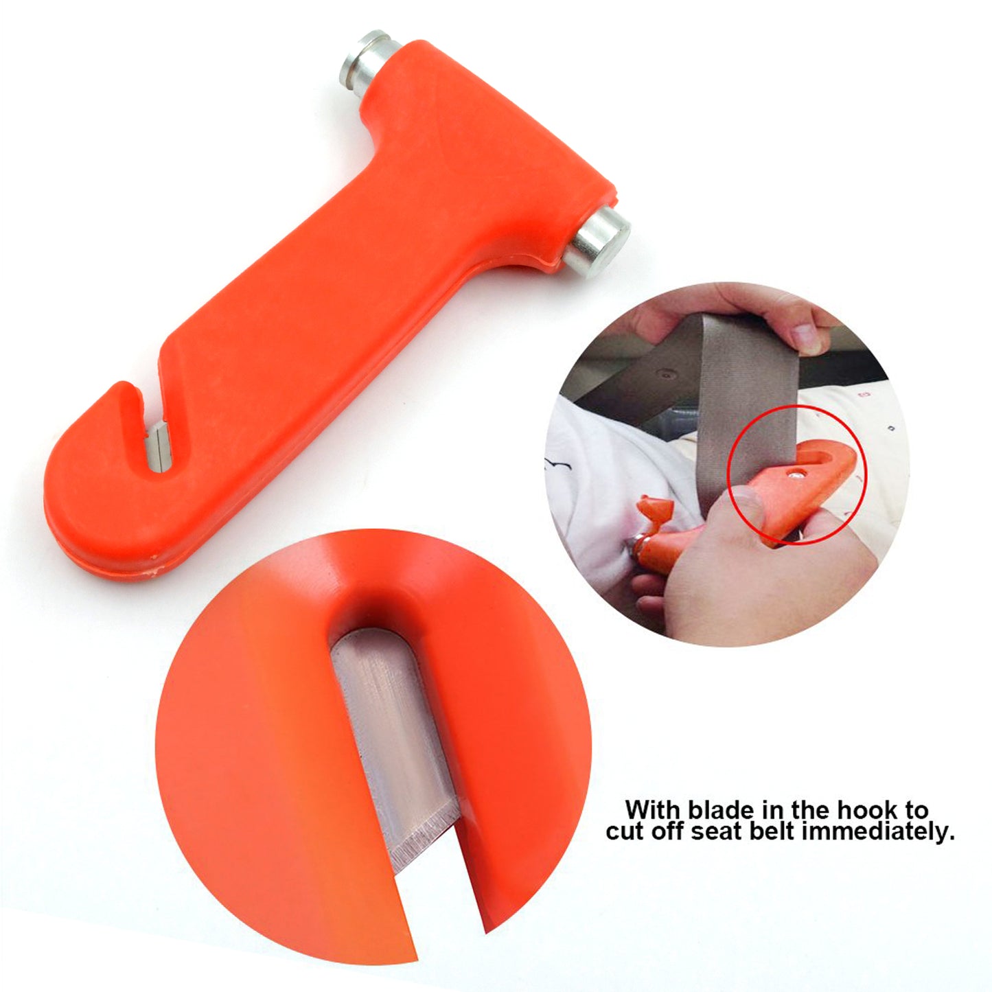 Safety Hammer - Car Emergency Tool with Window Breaker and Seatbelt Cutter