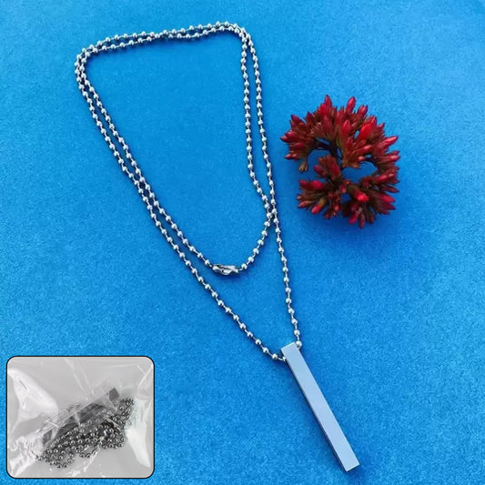 Sleek Minimalism: Stainless Steel Stick Necklace (1 Pc)