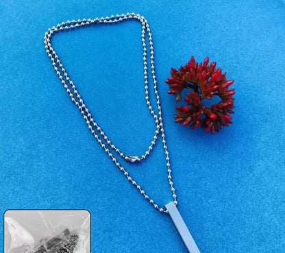 Sleek Minimalism: Stainless Steel Stick Necklace (1 Pc)