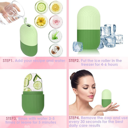 Beauty Ice Roller for Face & Eye - Reusable Face Rollers Facial Roller Box