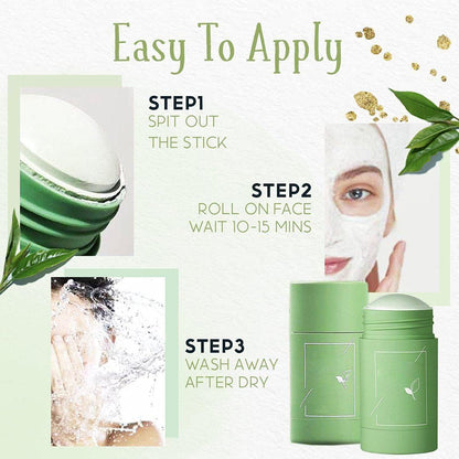 Elecsera Green Tea Purifying Clay Stick Mask Oil Control Anti-Acne Eggplant Solid Fine, Portable Cleansing Mask Mud Apply Mask, Green Tea Facial Detox"