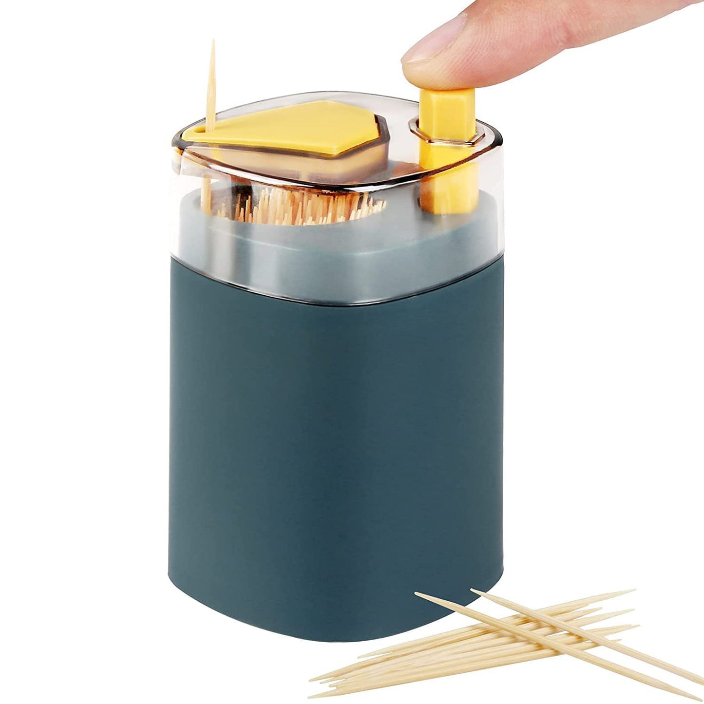 Automatic Pop-Up Round Toothpick Dispenser Plastic Holder For Kitchen