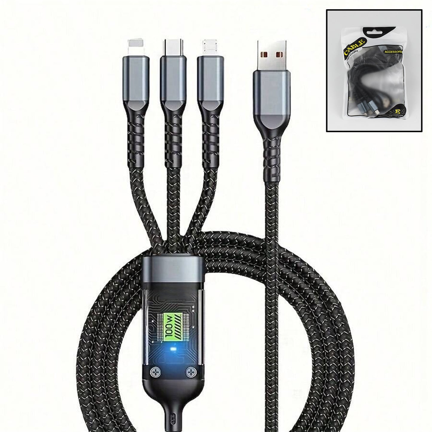 Super Fast Charging Cable 100w-3-in-1