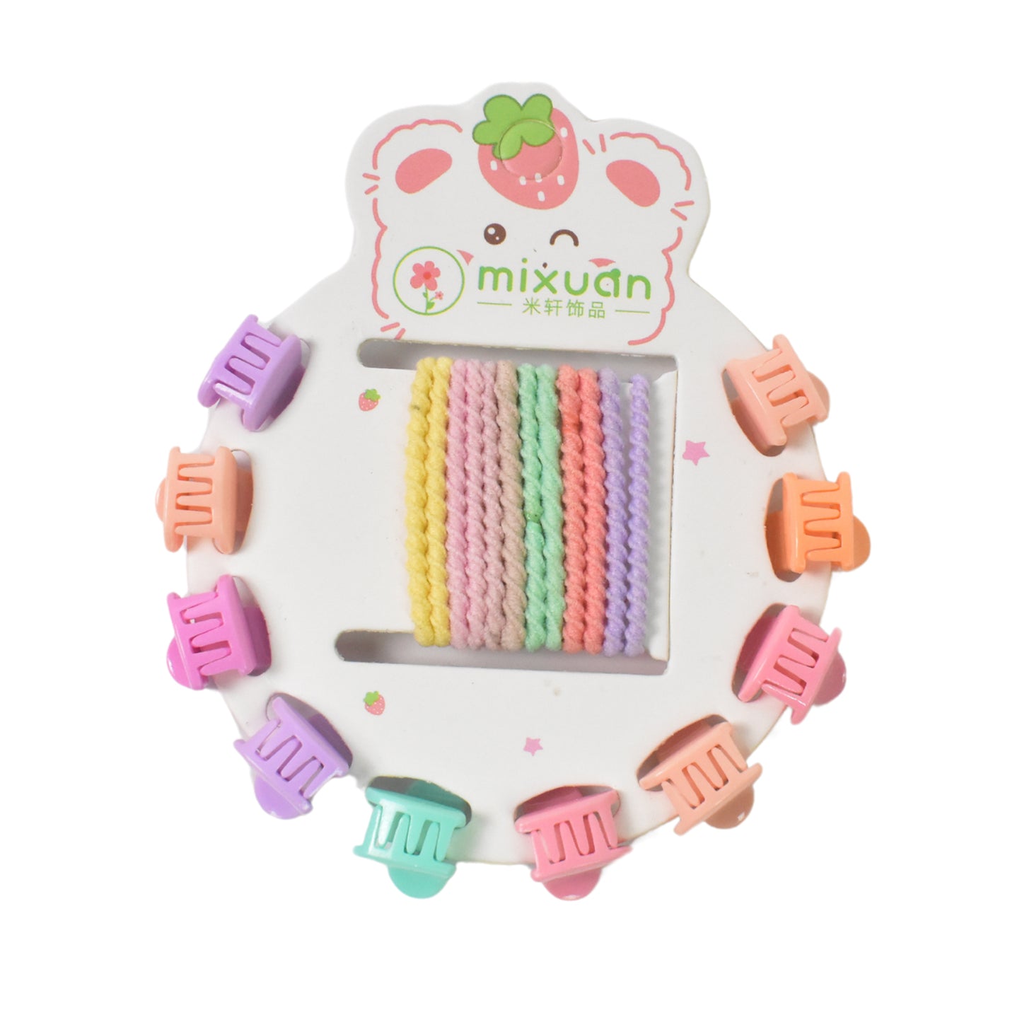 Hair Clips &amp; Hairband Set - Multicolour Mini Hair Claw Clips &amp; Hair Bands for Girls (22 Pcs / Mix Design)