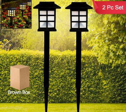 Solar Garden Lights (Pack of 2) | Waterproof Outdoor Landscape Lighting