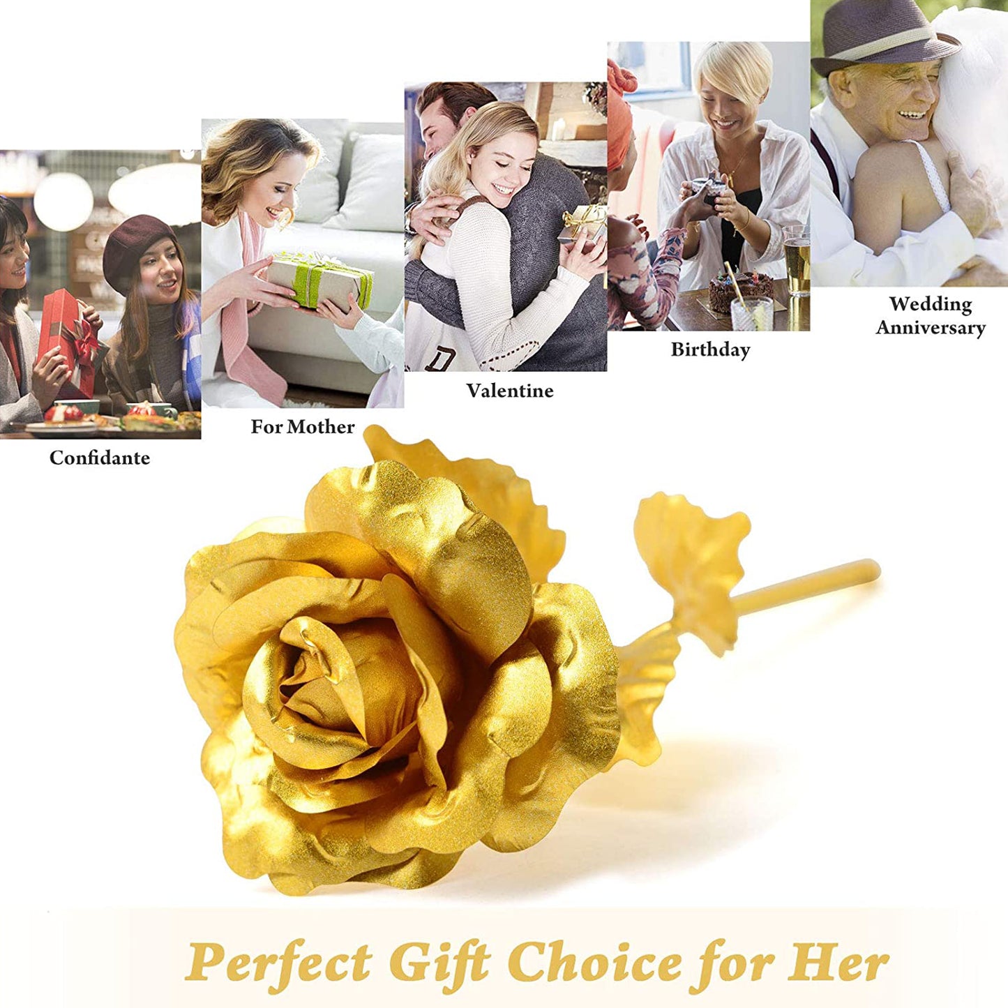 Golden Elegance Rose Gift Box