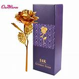 24k Gold-Plated Artificial Rose with Gift Box - Elegant Red Rose (10 Inches)